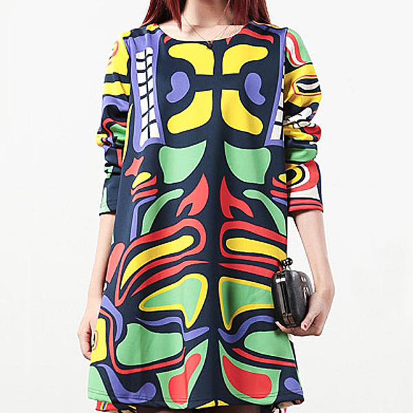 長(zhǎng)袖印花連衣裙加工 長(zhǎng)袖印花連衣裙加工